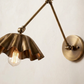 1950's Mid Century Italian Brass Diabolo Sconce, Raw Brass Finish Lamp