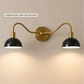 Modern Minimalist Double Arm Brass Wall Sconce – Elegant Dual Light Fixture