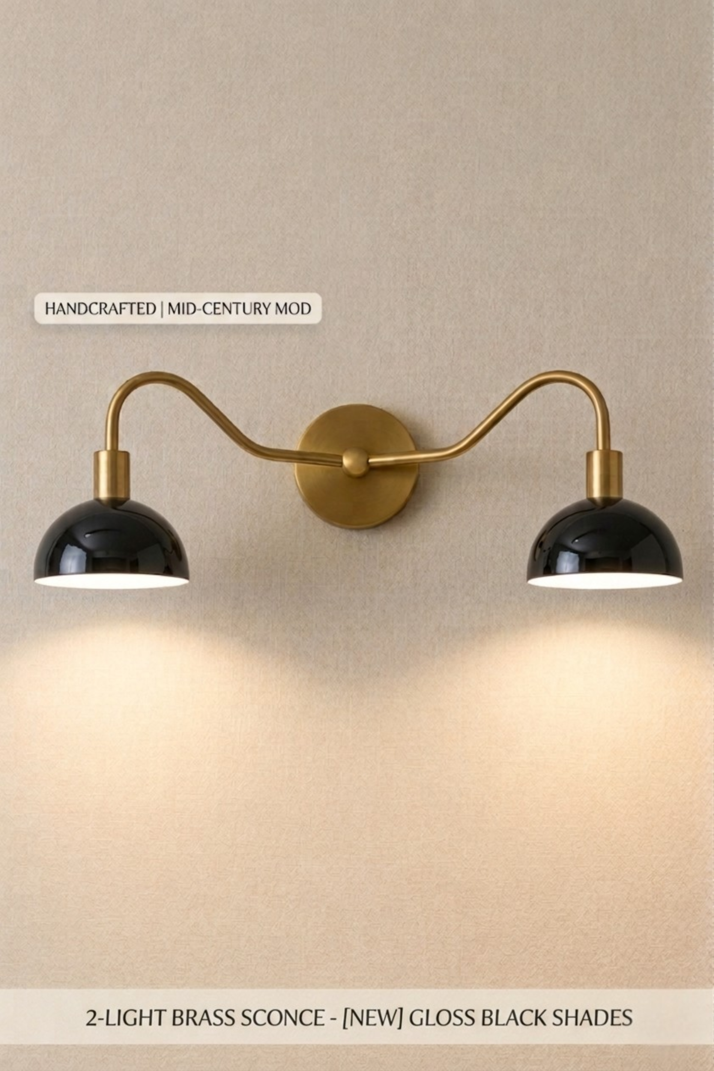 Modern Minimalist Double Arm Brass Wall Sconce – Elegant Dual Light Fixture