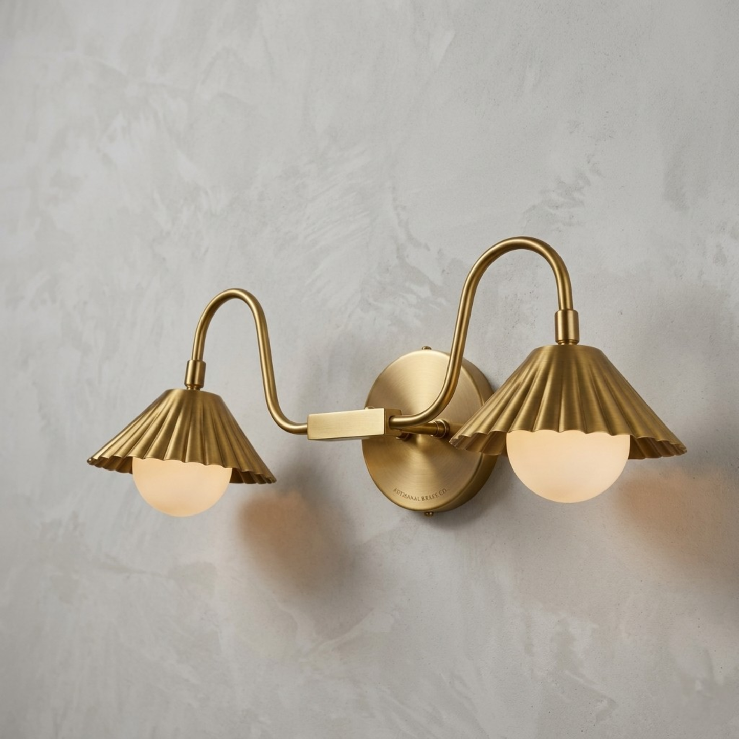 Modern Minimalist Double Arm Brass Wall Sconce – Elegant Dual Light Fixture