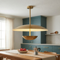 6 Light Flush Mount Ceiling Light Chandelier Brass Pendant light Double Disk Shade Handmade Italian Lighting Fixture