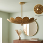 Six Light Disk Sputnik Chandelier Ceiling Lighting Fixture Flower Motif
