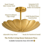 Six Light Disk Sputnik Chandelier Ceiling Lighting Fixture Flower Motif