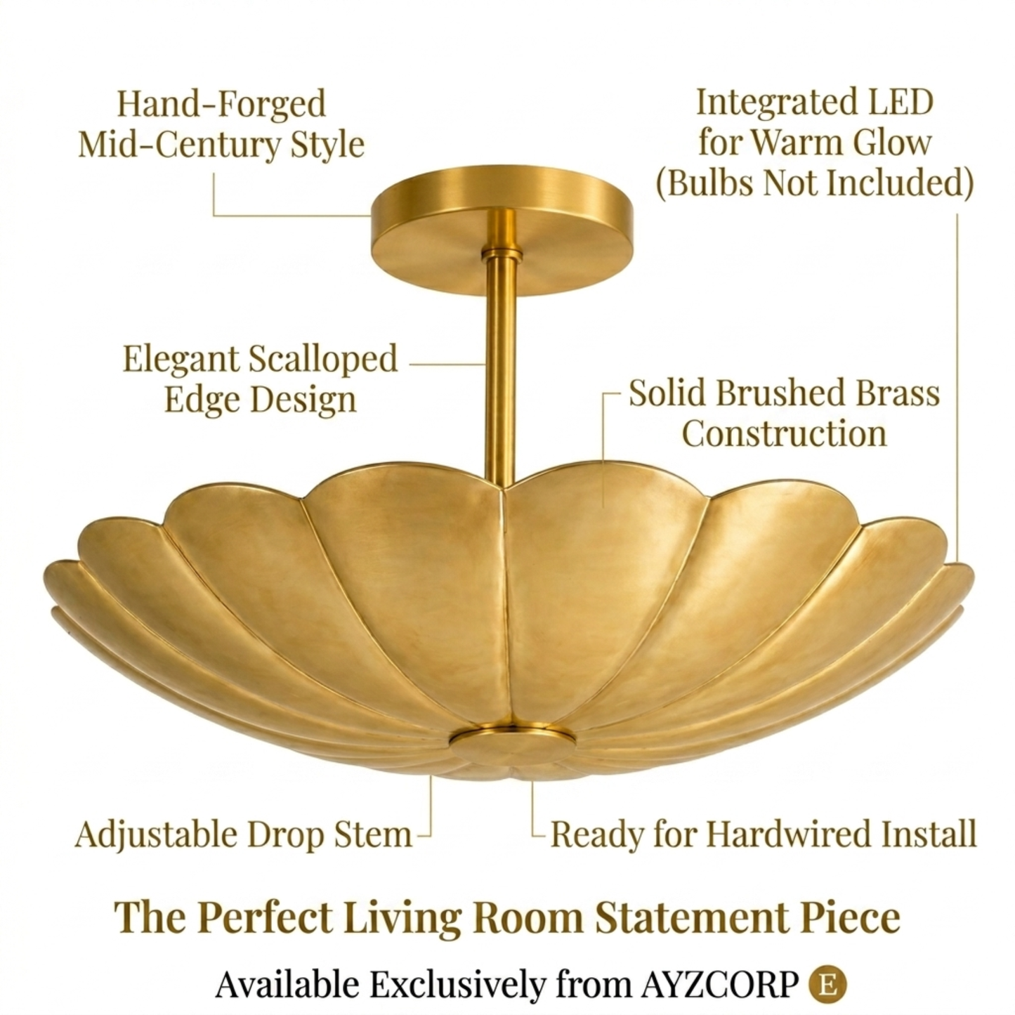 Six Light Disk Sputnik Chandelier Ceiling Lighting Fixture Flower Motif