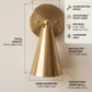 1 Light Raw brass Wall Sconce Light | Wall Sconces Lamp | Mid Century Modern Raw Brass Italian Wall Scone | Cone Wall Sconce Light