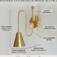 1950's Mid Century Italian Brass Diabolo Sconce, Raw Brass Finish Lamp