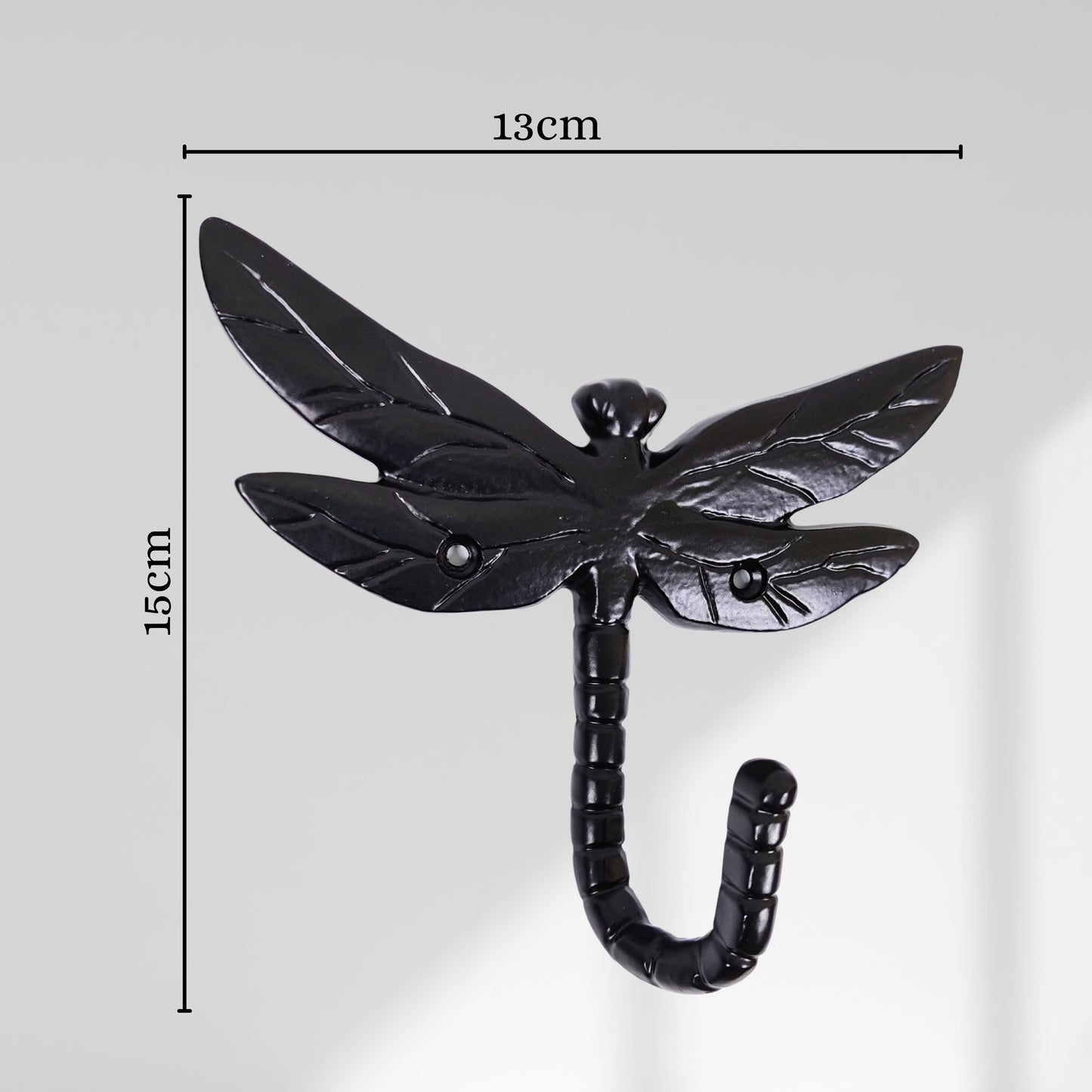 AYZCORP Set of 3 Cast Iron Dragonfly Shape Coat Hooks Wall Art Decor-Dragonfly Shape Hangers and Key Holder-Clothes Rack and Backpack Hanger-Coat Hooks Home Decor for Storage,Living Room