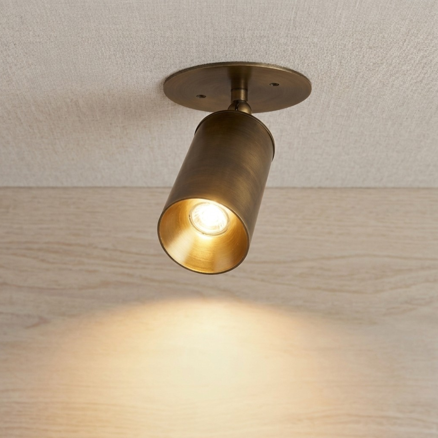 1950's Mid Century Italian Brass Diabolo Sconce, Raw Brass Finish Lamp