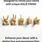 Set of 5 Gold Hand Gesture Wall Hooks - Funny Decorative Coat Hooks, Jewelry Hangers, Unique Home Decor