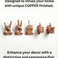 Set of 5 Gold Hand Gesture Wall Hooks - Funny Decorative Coat Hooks, Jewelry Hangers, Unique Home Decor