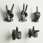 Set of 5 Gold Hand Gesture Wall Hooks - Funny Decorative Coat Hooks, Jewelry Hangers, Unique Home Decor