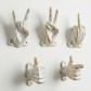 Set of 5 Gold Hand Gesture Wall Hooks - Funny Decorative Coat Hooks, Jewelry Hangers, Unique Home Decor