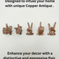 Set of 5 Gold Hand Gesture Wall Hooks - Funny Decorative Coat Hooks, Jewelry Hangers, Unique Home Decor