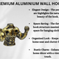 Set of 3 Aluminium Muscular Man Shape Coat Hooks Wall Art Decor-Muscular Man Shape Hangers and Key Holder-Clothes Rack and Backpack Hanger-Coat Hooks Home Decor for Storage