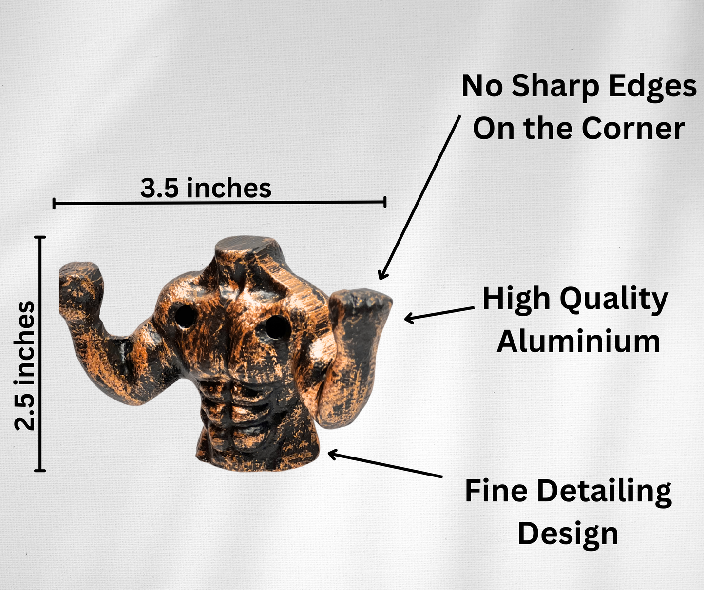 Set of 3 Aluminium Muscular Man Shape Coat Hooks Wall Art Decor-Muscular Man Shape Hangers and Key Holder-Clothes Rack and Backpack Hanger-Coat Hooks Home Decor for Storage