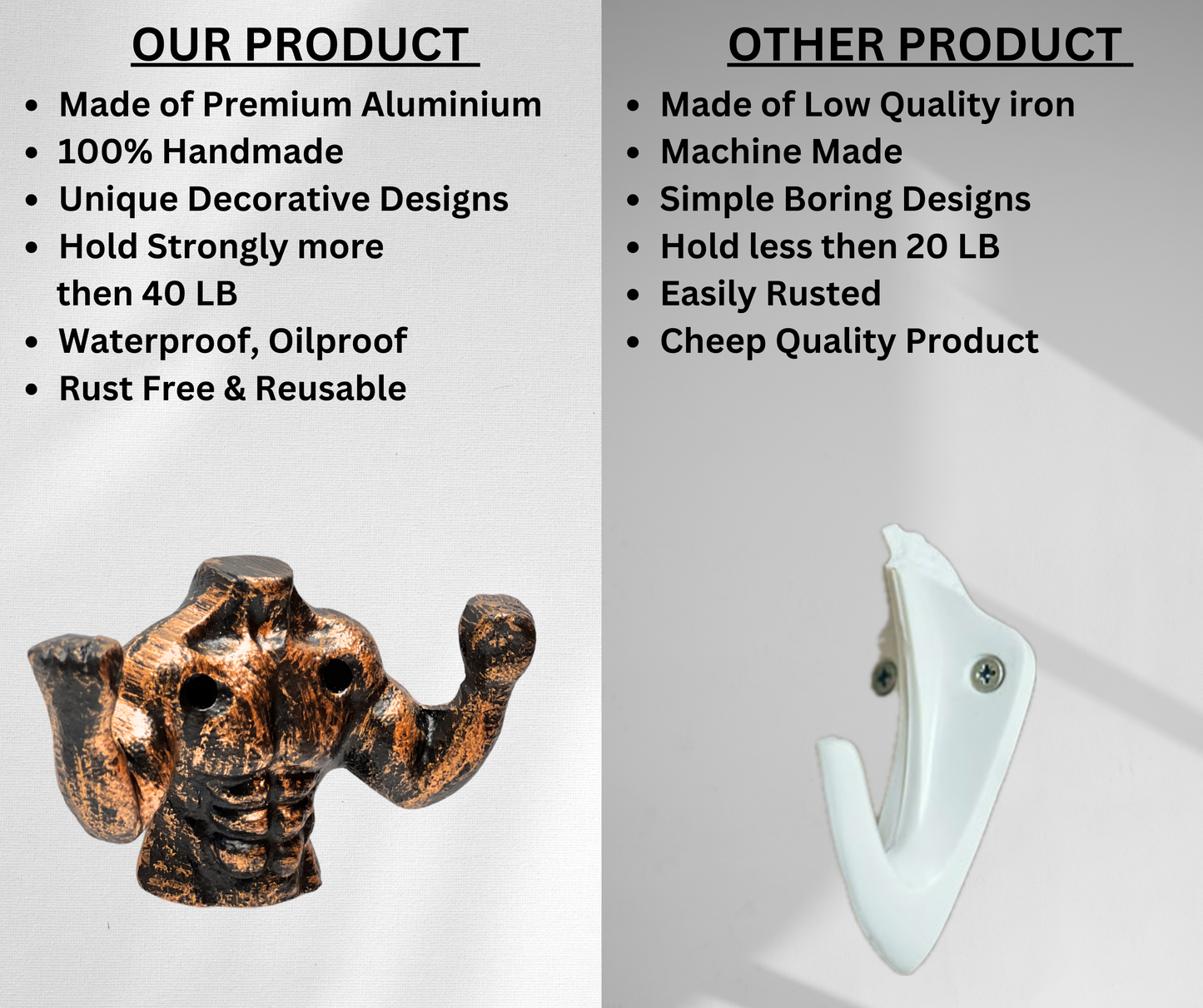 Set of 3 Aluminium Muscular Man Shape Coat Hooks Wall Art Decor-Muscular Man Shape Hangers and Key Holder-Clothes Rack and Backpack Hanger-Coat Hooks Home Decor for Storage