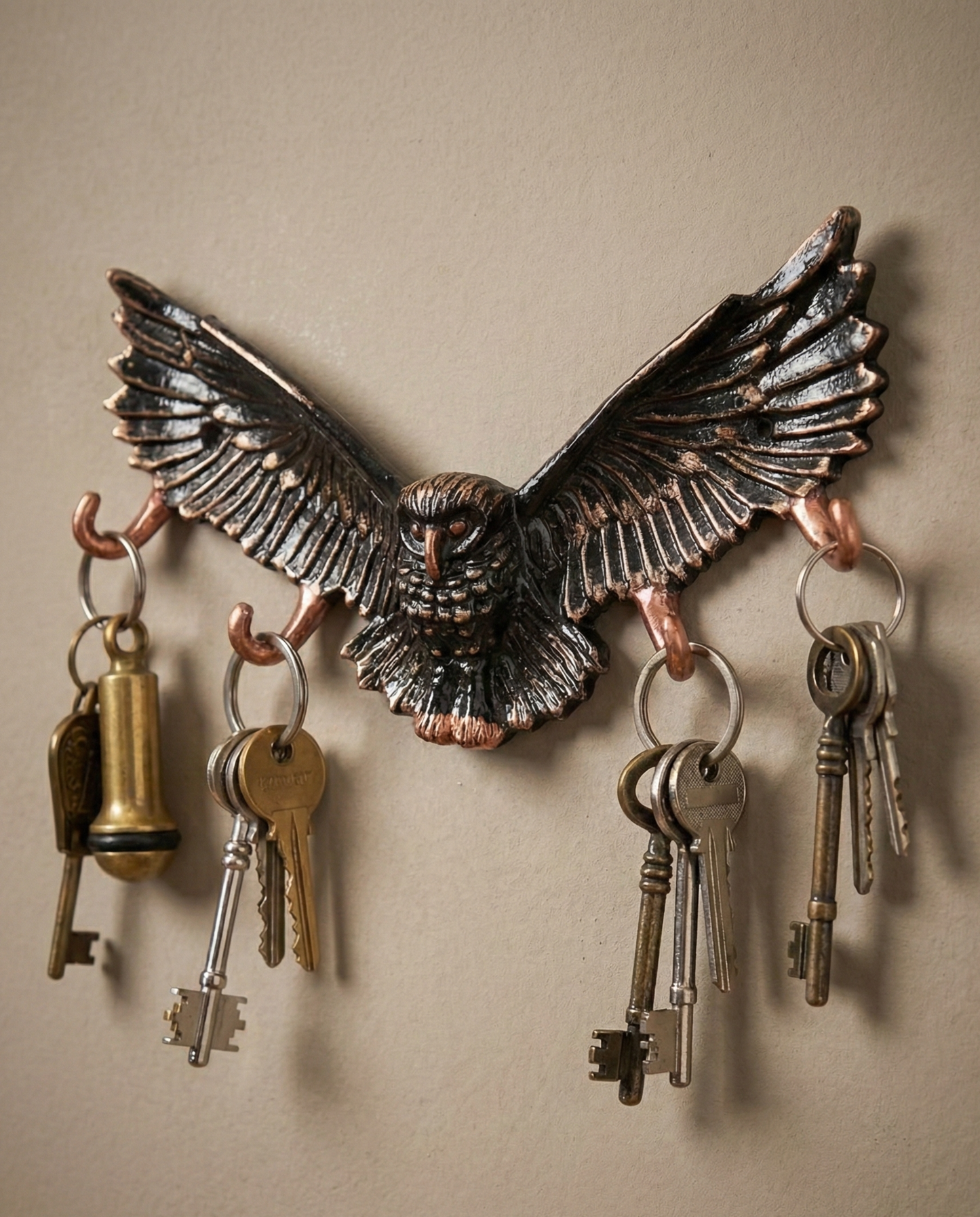 OWL Shape hook For Wall Mount -Aluminium Hook for Wall-Animal Theme Hooks Hangers Rack Organiser Walls Art Home Decor Hook for Storage, Living Room, Hallway