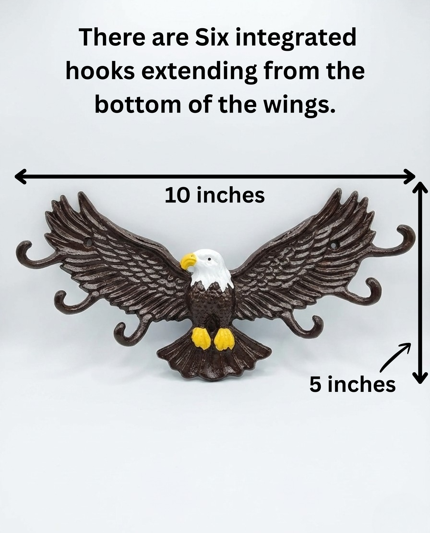 Bald Eagle Shape hook For Wall Mount-Aluminium Hook for Wall-Animal Theme Hooks Hangers Rack Organiser Walls Art Home Decor Hook for Storage, Living Room, Hallway