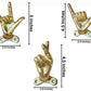 Set of 3 Hand Gesture Decorative Wall Hooks, 4 Inches High-Hang Loose-Rock On-Cross Fingers Gestures. Unique Stylish Key or Towel Hangers Backpack Hanger-Coat Hooks Home Decor for Storage