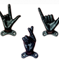 Set of 3 Hand Gesture Decorative Wall Hooks, 4 Inches High-Hang Loose-Rock On-Cross Fingers Gestures. Unique Stylish Key or Towel Hangers Backpack Hanger-Coat Hooks Home Decor for Storage