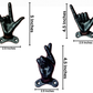 Set of 3 Hand Gesture Decorative Wall Hooks, 4 Inches High-Hang Loose-Rock On-Cross Fingers Gestures. Unique Stylish Key or Towel Hangers Backpack Hanger-Coat Hooks Home Decor for Storage