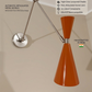 1950's Mid Century Italian Brass Diabolo Sconce, Orange Finish Lamp