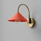 1950's Mid Century Italian Brass Diabolo Sconce, CORAL-RED Finish Lamp