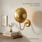 1950's Mid Century Italian Brass Diabolo Sconce, Raw Brass Finish Lamp
