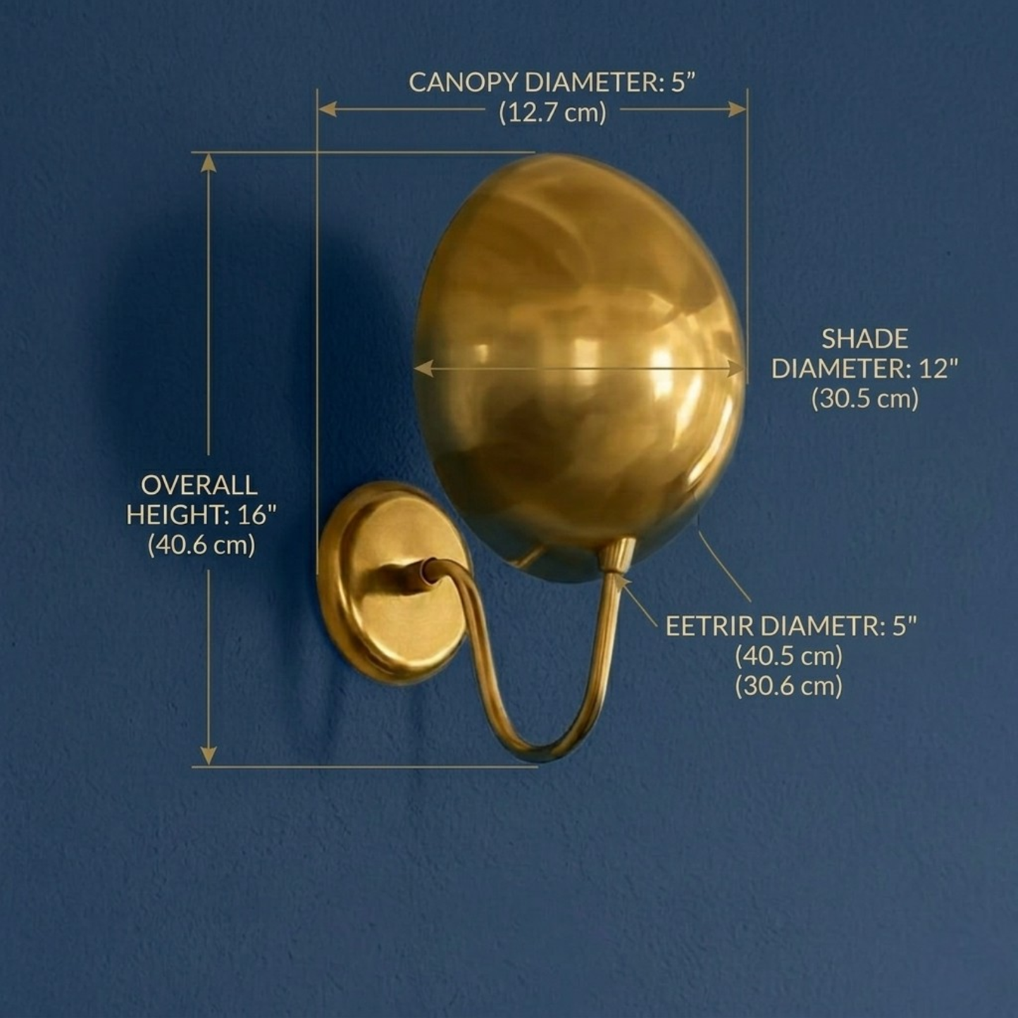 1950's Mid Century Italian Brass Diabolo Sconce, Raw Brass Finish Lamp