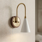 1950's Mid Century Italian Brass Diabolo Sconce, White Finish Lamp