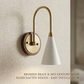 1950's Mid Century Italian Brass Diabolo Sconce, White Finish Lamp