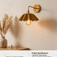 1950's Mid Century Italian Brass Diabolo Sconce, Raw Brass Finish Lamp