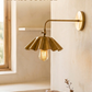 1950's Mid Century Italian Brass Diabolo Sconce, Raw Brass Finish Lamp