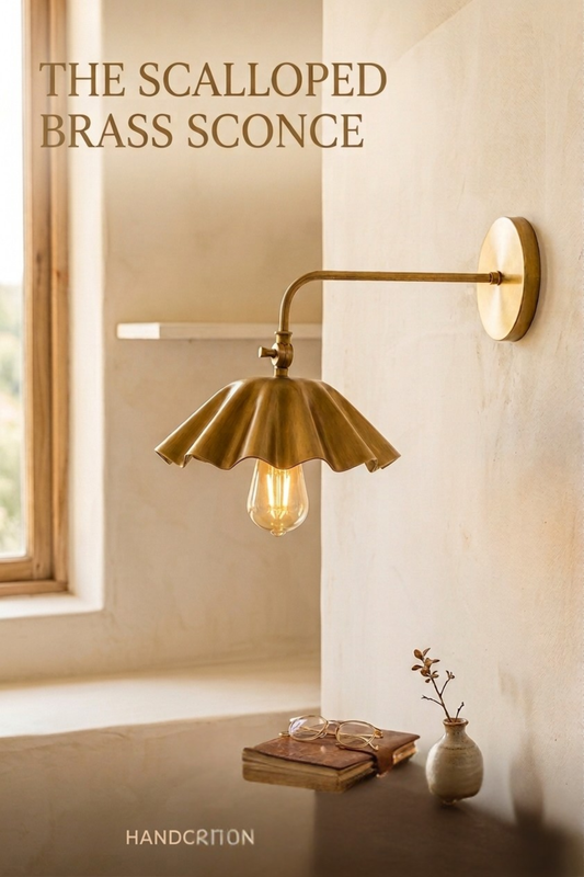 1950's Mid Century Italian Brass Diabolo Sconce, Raw Brass Finish Lamp