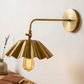 1950's Mid Century Italian Brass Diabolo Sconce, Raw Brass Finish Lamp