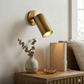 1950's Mid Century Italian Brass Diabolo Sconce, Raw Brass Finish Lamp