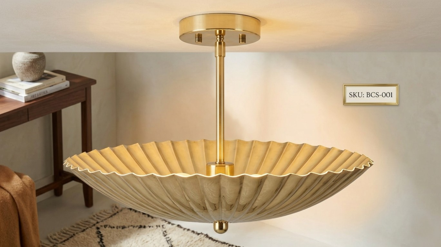Mid Century Ceiling Light Fixture Pendant 6 Light Flush Mount Raw Brass Handmade Premium Quality Sputnik Chandelier Light Fixture
