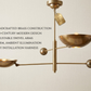 Mid Century Modern TWO sputnik light | Antique Brass Light Fixture | Stilnovo Style Modern Brass Chandelier Custom Light