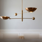 Mid Century Modern TWO sputnik light | Antique Brass Light Fixture | Stilnovo Style Modern Brass Chandelier Custom Light