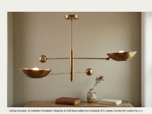 Mid Century Modern TWO sputnik light | Antique Brass Light Fixture | Stilnovo Style Modern Brass Chandelier Custom Light