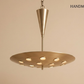 Handmade 1950s Mid-Century Modern Cream Cosmic Pendant Light – Cutout Disc Chandelier, Rusted Brass Flush Mount Duo Regolith Style Ceiling