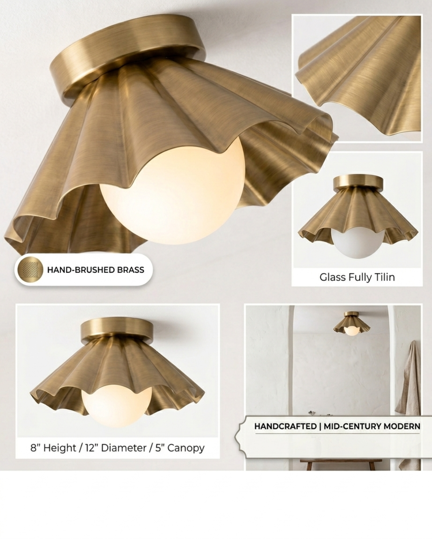 1950's Mid Century Italian Brass Diabolo Sconce, Raw Brass Finish Lamp