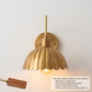 Handcrafted Brass Wall Sconce: Scalloped Shade, Minimalist Design, Luxury Lighting Fixture