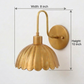Handcrafted Brass Wall Sconce: Scalloped Shade, Minimalist Design, Luxury Lighting Fixture
