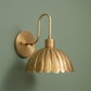 Handcrafted Brass Wall Sconce: Scalloped Shade, Minimalist Design, Luxury Lighting Fixture