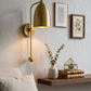 Luxury Brass Wall Sconce, Modern Bedside Wall Lamp, Minimalist Gold Mount Light, Bedroom Decor