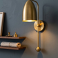 Luxury Brass Wall Sconce, Modern Bedside Wall Lamp, Minimalist Gold Mount Light, Bedroom Decor