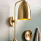 Luxury Brass Wall Sconce, Modern Bedside Wall Lamp, Minimalist Gold Mount Light, Bedroom Decor