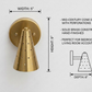 Vintage Raw Brass Cone Wall Sconce: Mid-Century Modern Perforated Lamp For Bedroom, Living room & Office