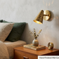 Vintage Raw Brass Cone Wall Sconce: Mid-Century Modern Perforated Lamp For Bedroom, Living room & Office